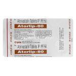 Atorlip-80 アトールリップ、ジェネリックリピトール、アトルバスタチン80mg 包装裏面